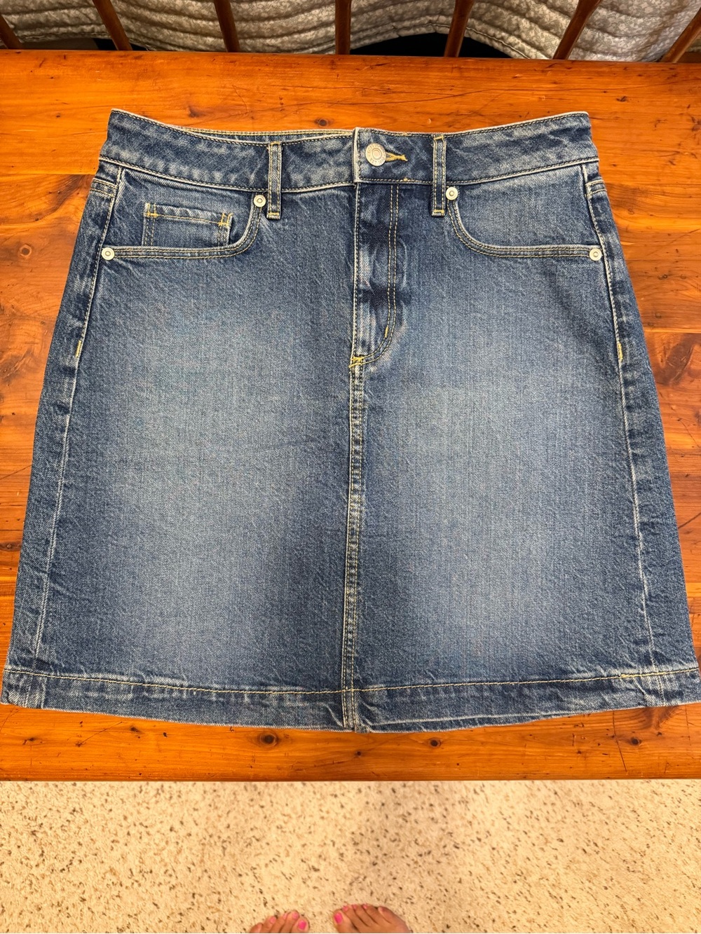 Loft Woman’s Classic Blue Denim A-Line Skirt